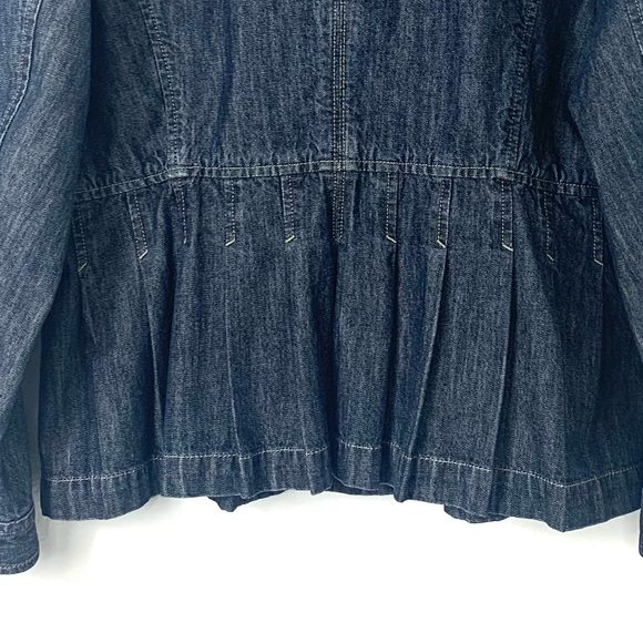 J.Jill Denim Button-Up Jacket with Pleated Peplum. Very Unique! - Picture 10 of 12